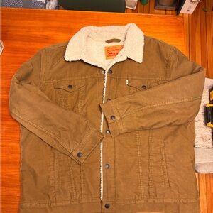 Levi's Men's Tan Corduroy and Sherpa Jacket